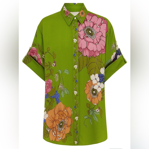 ALEMAIS Olivia Floral Printed Shirt size 8 - Picture 3 of 9